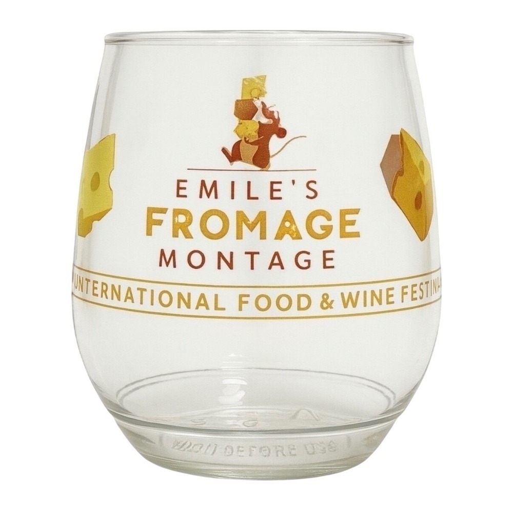 Disney EPCOT Food & Wine Festival 21 Emile's Fromage Montage Stemless Wine Glass